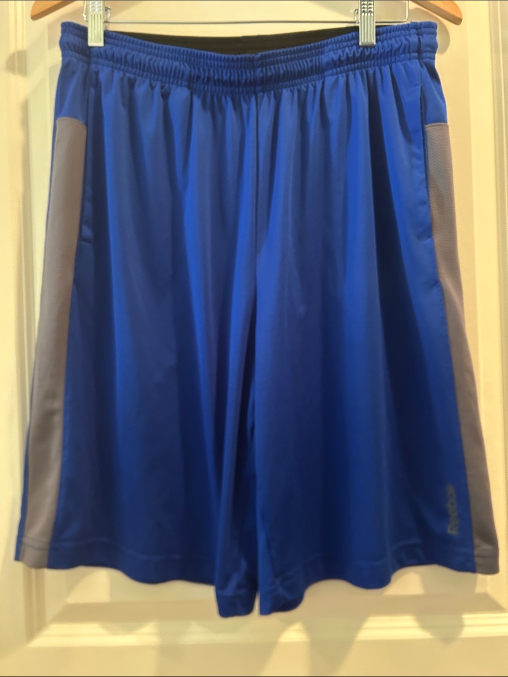 Reebok Playdry Athletic Basketball Panel Shorts elastic drawstring pockets L